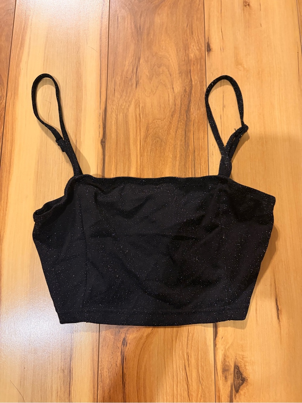 SHEIN Black Sparkle Cropped Cami
